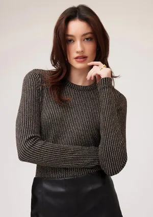 Fifteen Twenty Crew Neck Top - Black/Gold