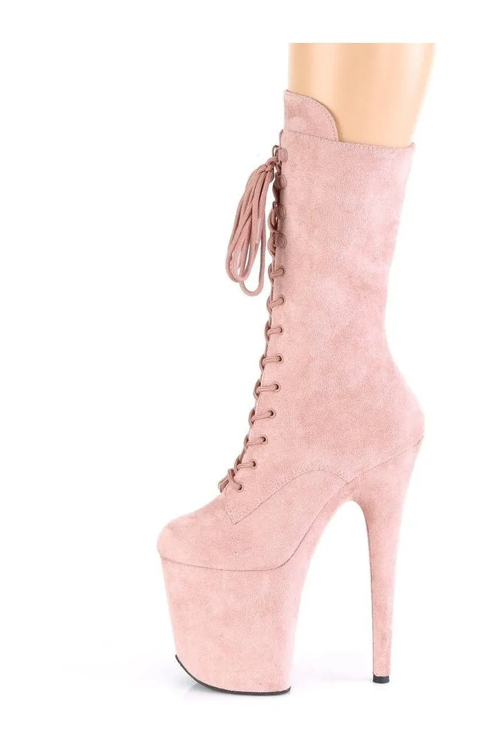 FLAMINGO-1050FS Exotic Boot | RoseGold Faux Suede