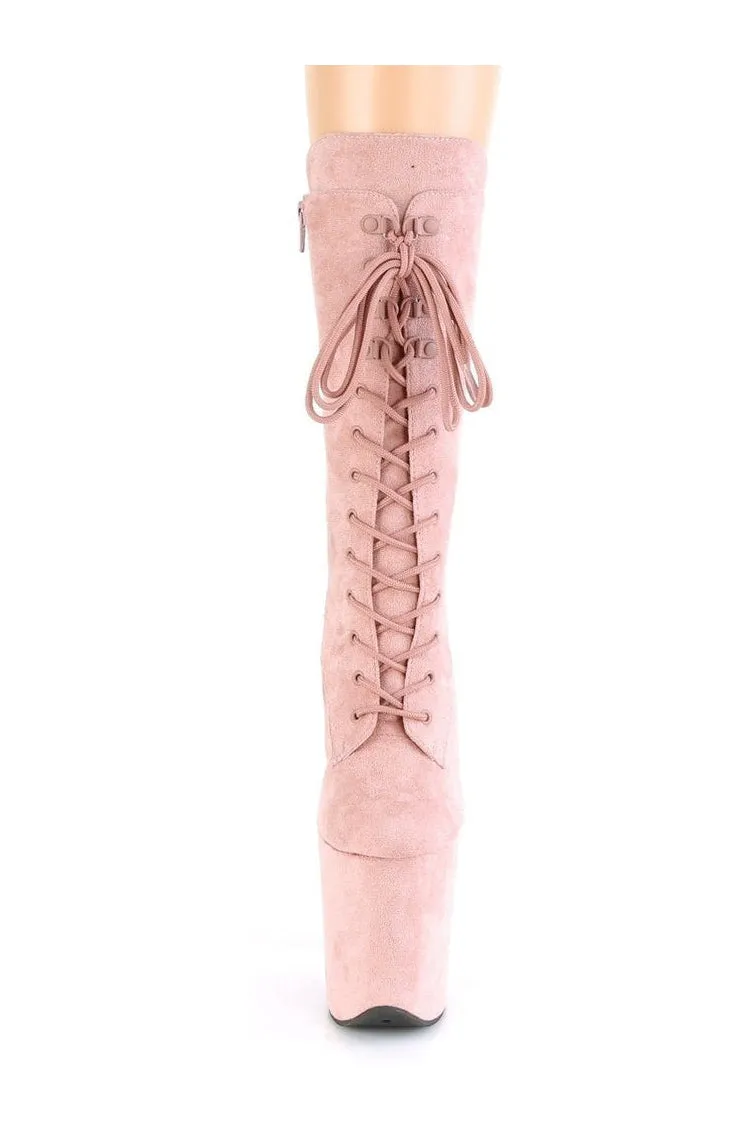 FLAMINGO-1050FS Exotic Boot | RoseGold Faux Suede