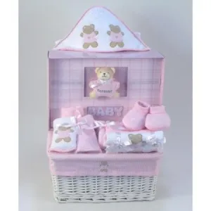 Forever Baby Book & Layette Baby Gift Basket-Girl