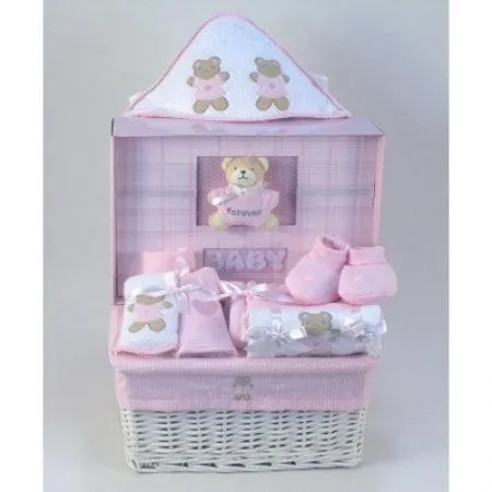 Forever Baby Book & Layette Baby Gift Basket-Girl