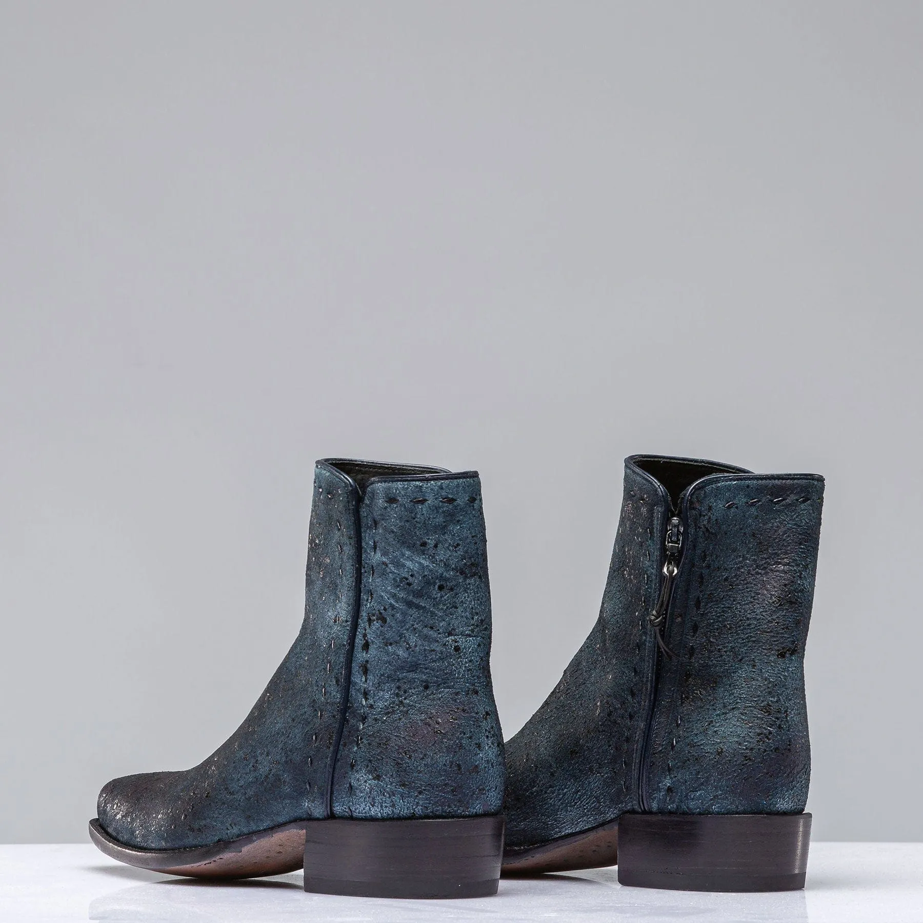 Goat Suede Zorro In Vintage Denim Blue