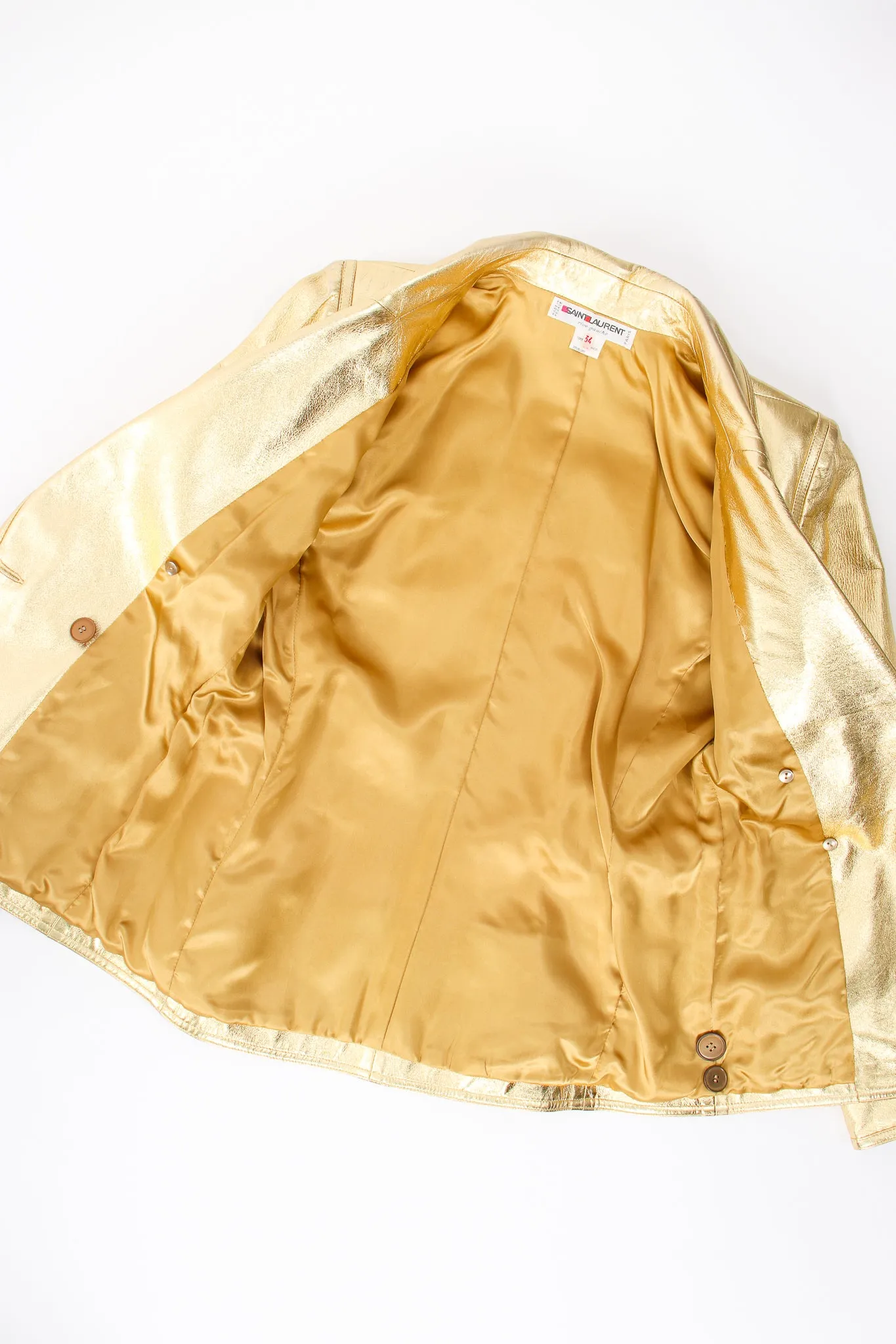 Gold Leather Lamé Jacket