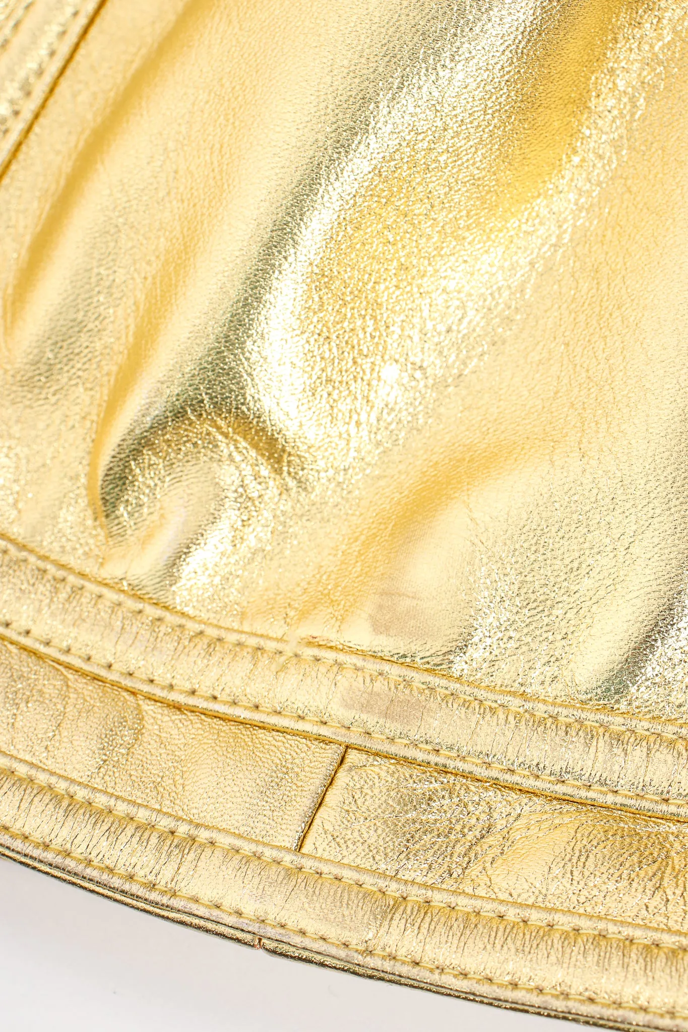 Gold Leather Lamé Jacket