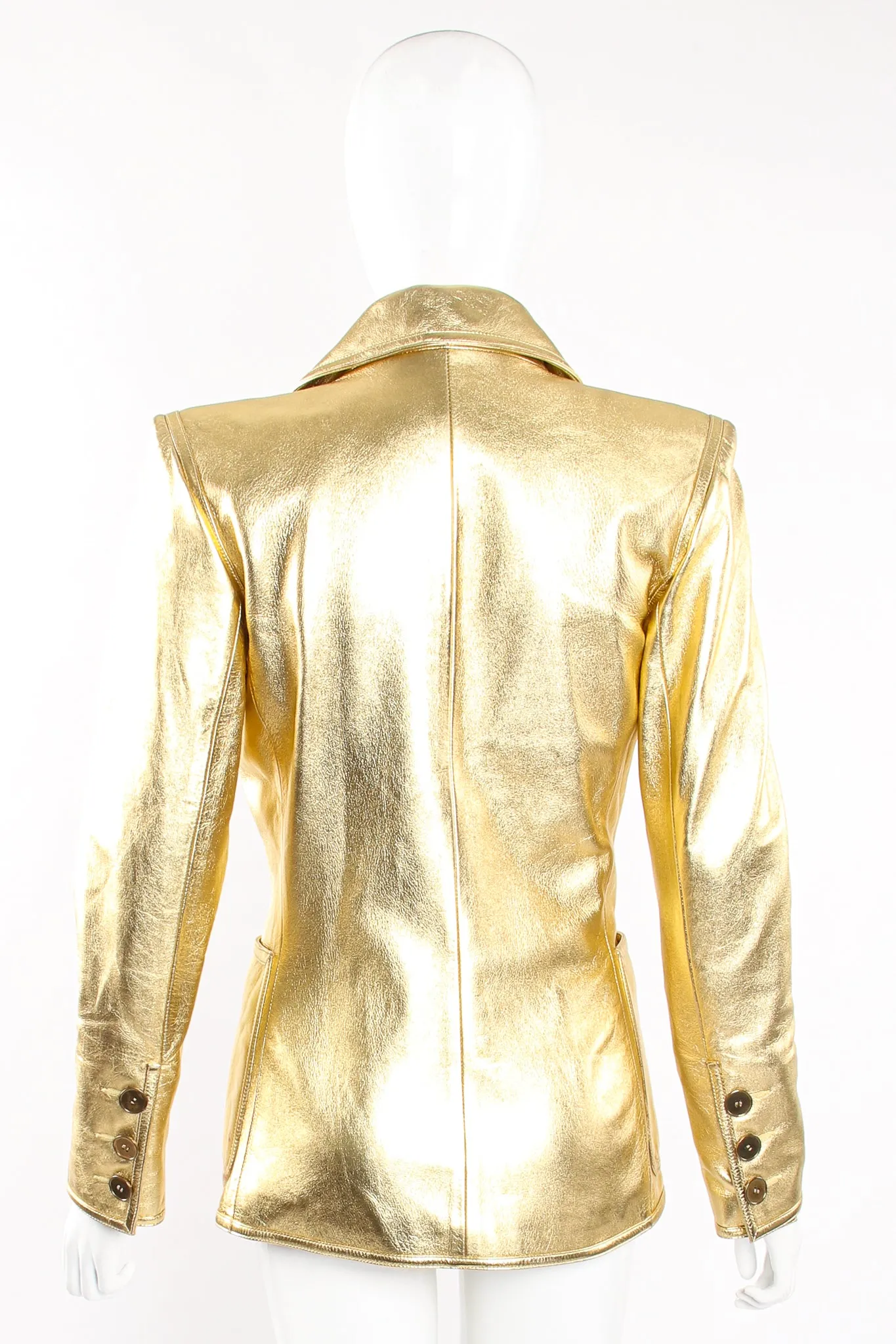 Gold Leather Lamé Jacket