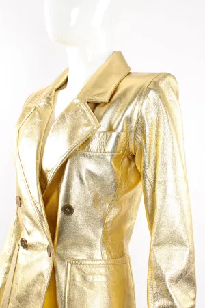 Gold Leather Lamé Jacket
