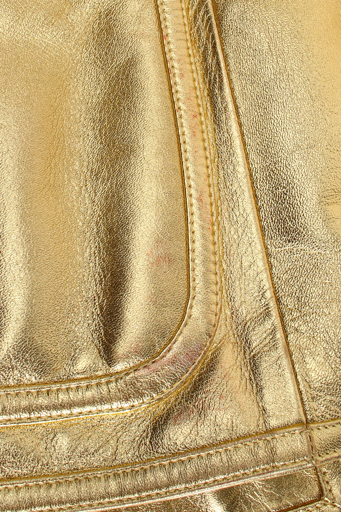 Gold Leather Lamé Jacket