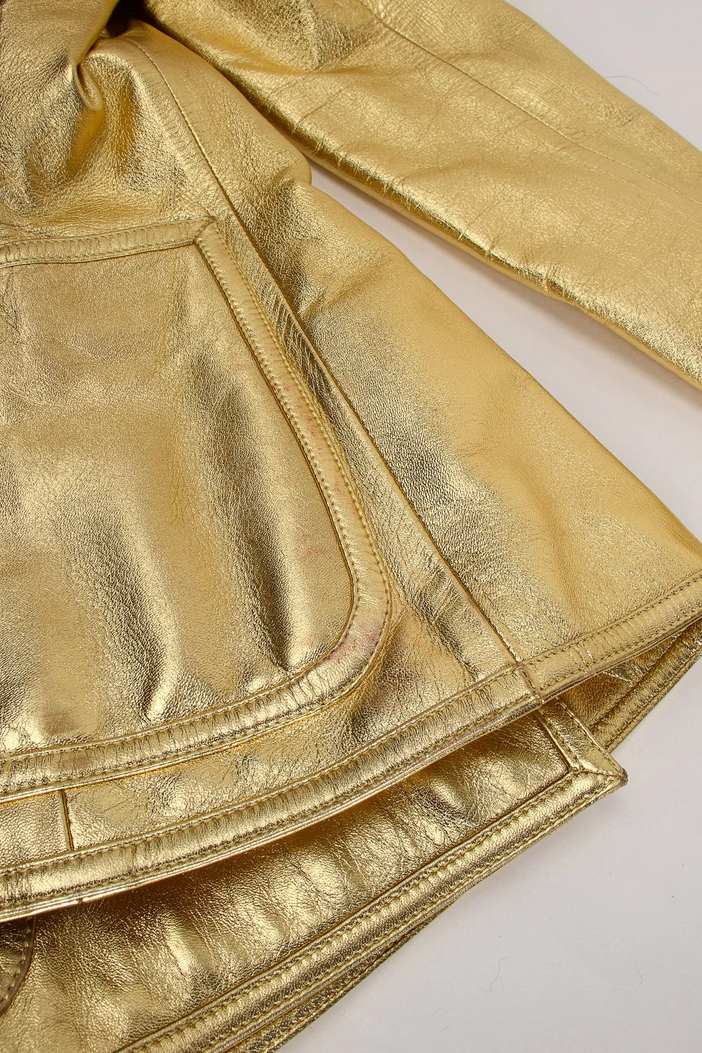 Gold Leather Lamé Jacket