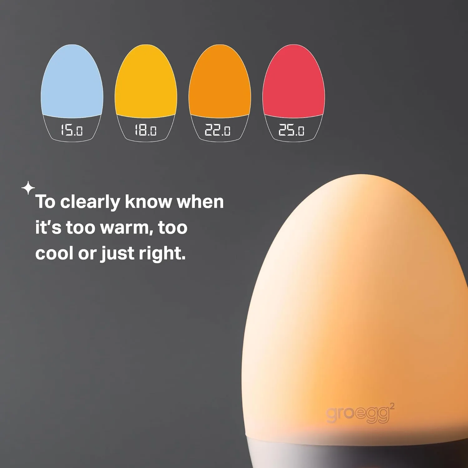 GroEgg2 Digital Colour Changing Room Thermometer and Night Light