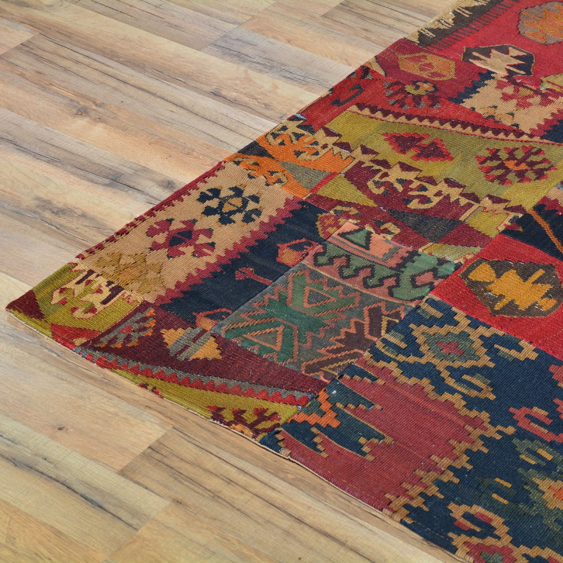 Hand-Woven Kilims Patchwork Handmade Unique Wool Rug (Size 2.8 X 11.4) Cwral-7542