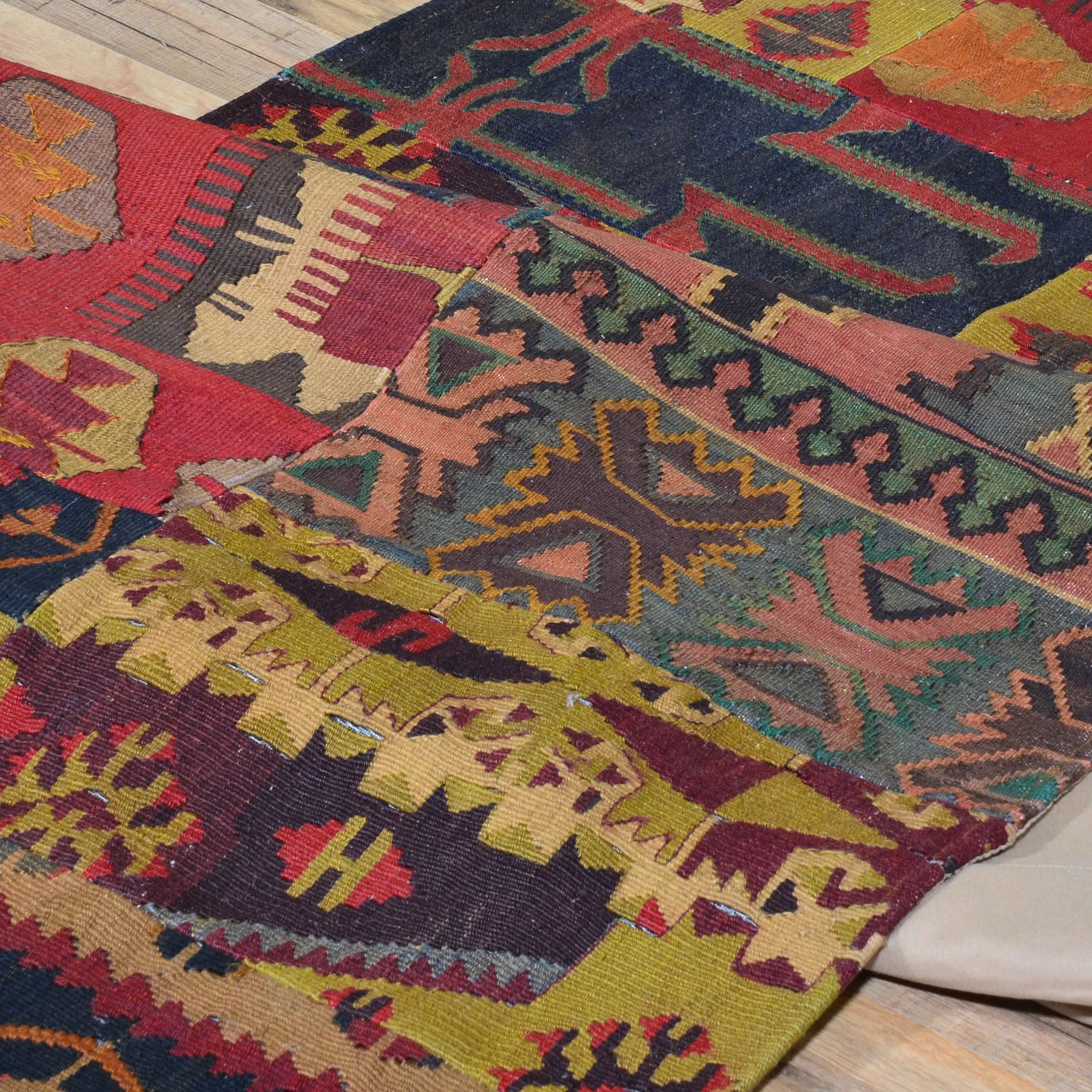 Hand-Woven Kilims Patchwork Handmade Unique Wool Rug (Size 2.8 X 11.4) Cwral-7542