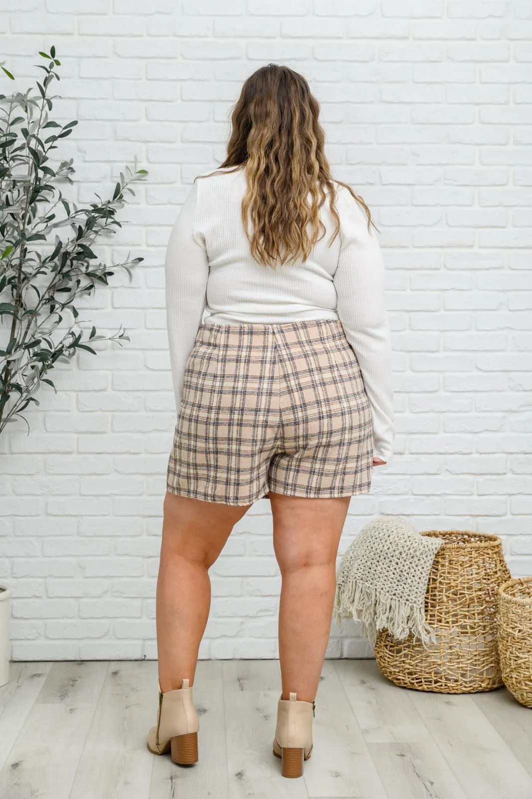 Hazel Blues® | Cute As A Button Plaid Mini Skort