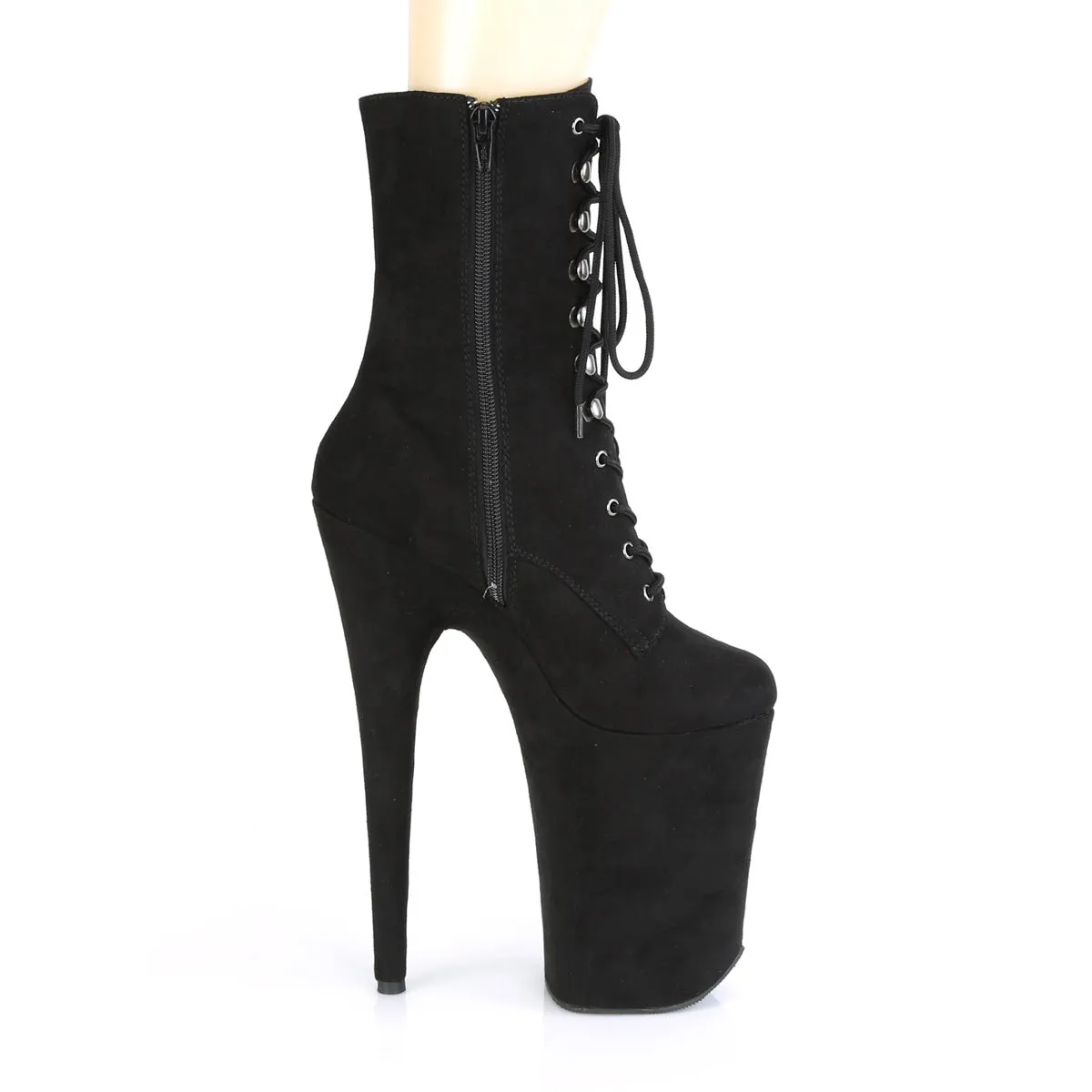 INFINITY-1020FS  Black Faux Suede/Black Faux Suede