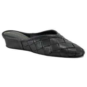 Jacques Levine Slippers 4640 Woven Black