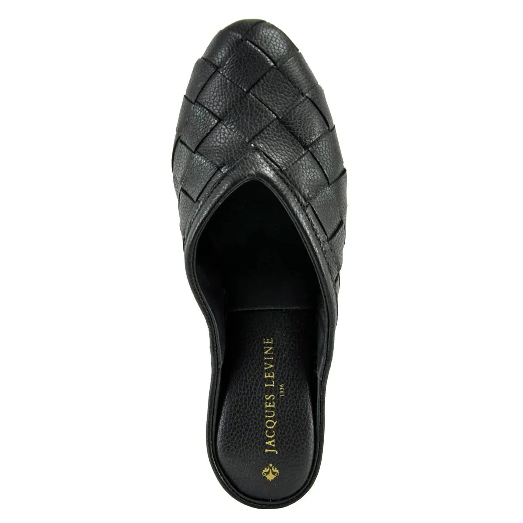 Jacques Levine Slippers 4640 Woven Black
