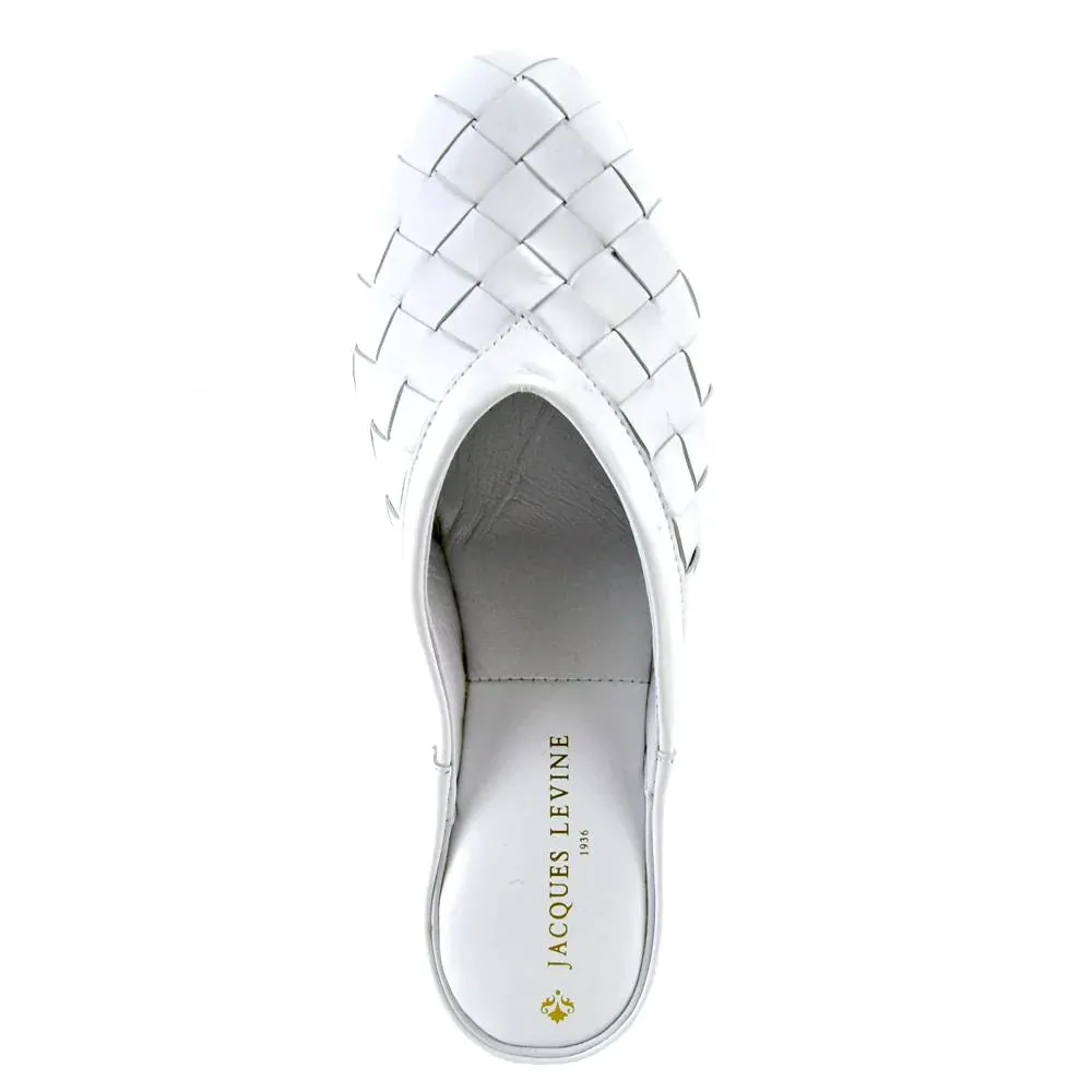 Jacques Levine Slippers 4640 Woven White