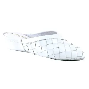 Jacques Levine Slippers 4640 Woven White