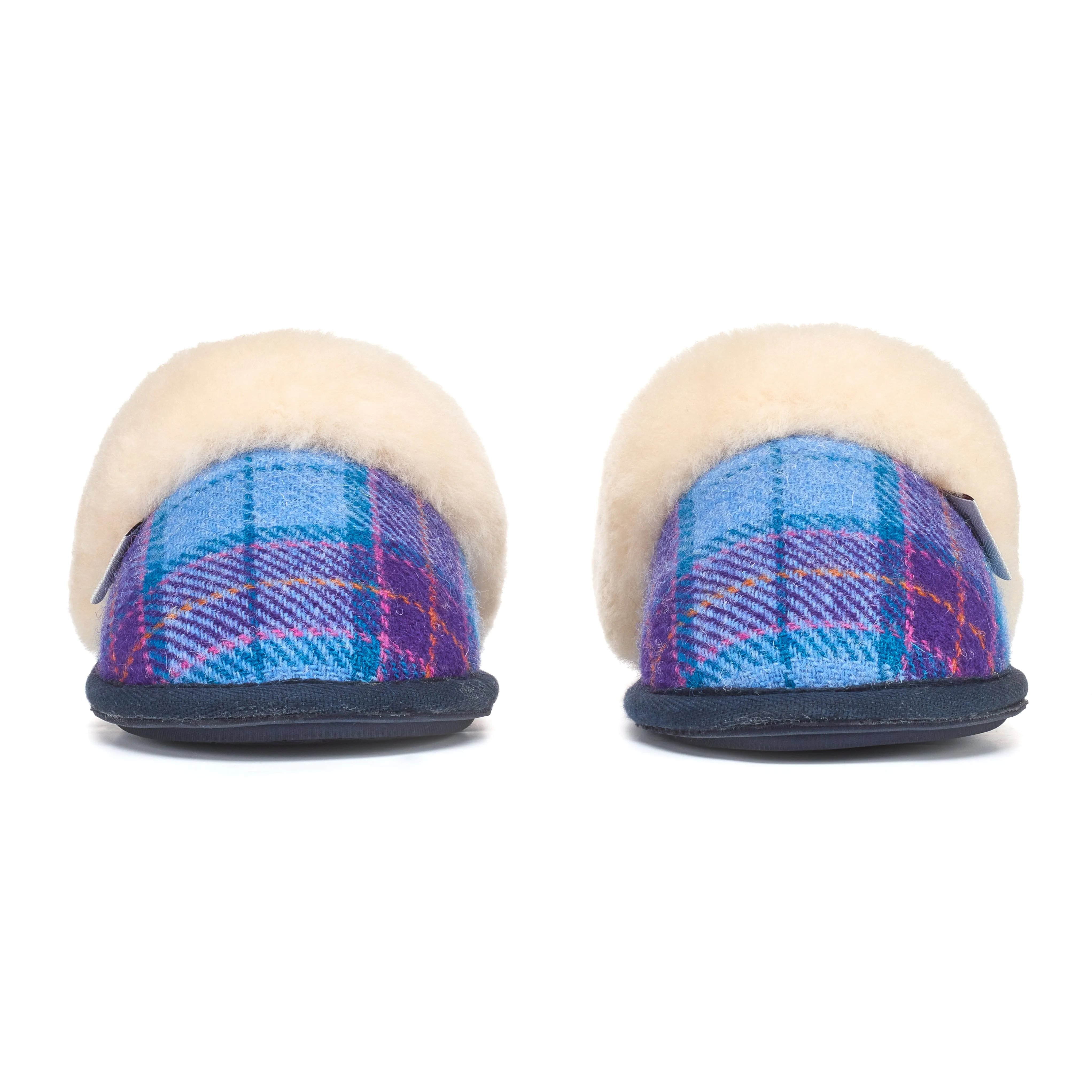 Kate - Harris Tweed Mule - Denim / Purple