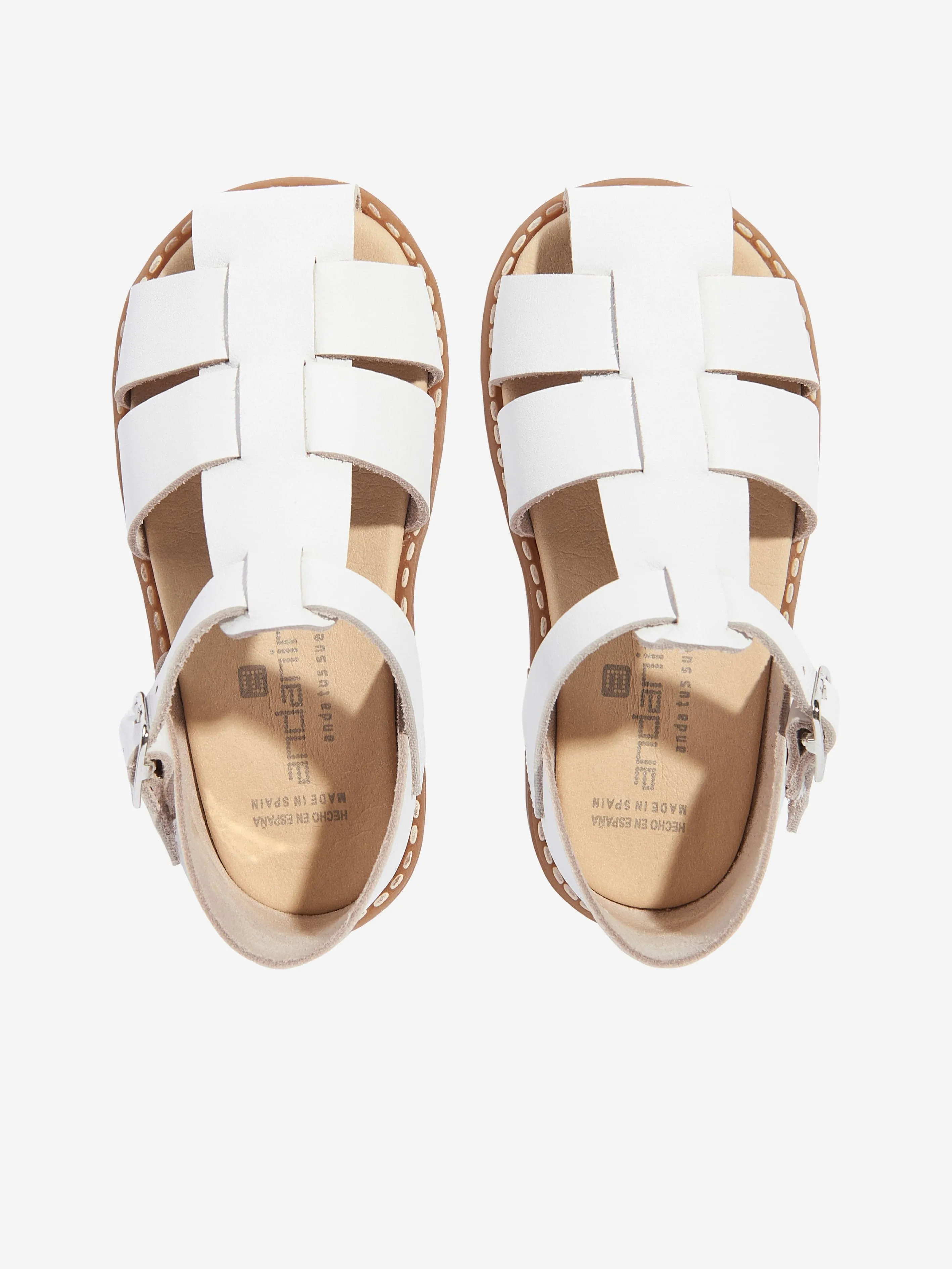 Kids Leather Sandals in White
