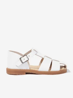 Kids Leather Sandals in White