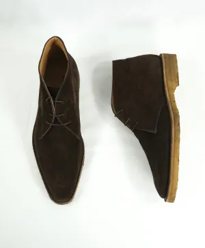 KITON - Brown Suede Slim Silhouette Ankle Boot Contrast Sole - 10