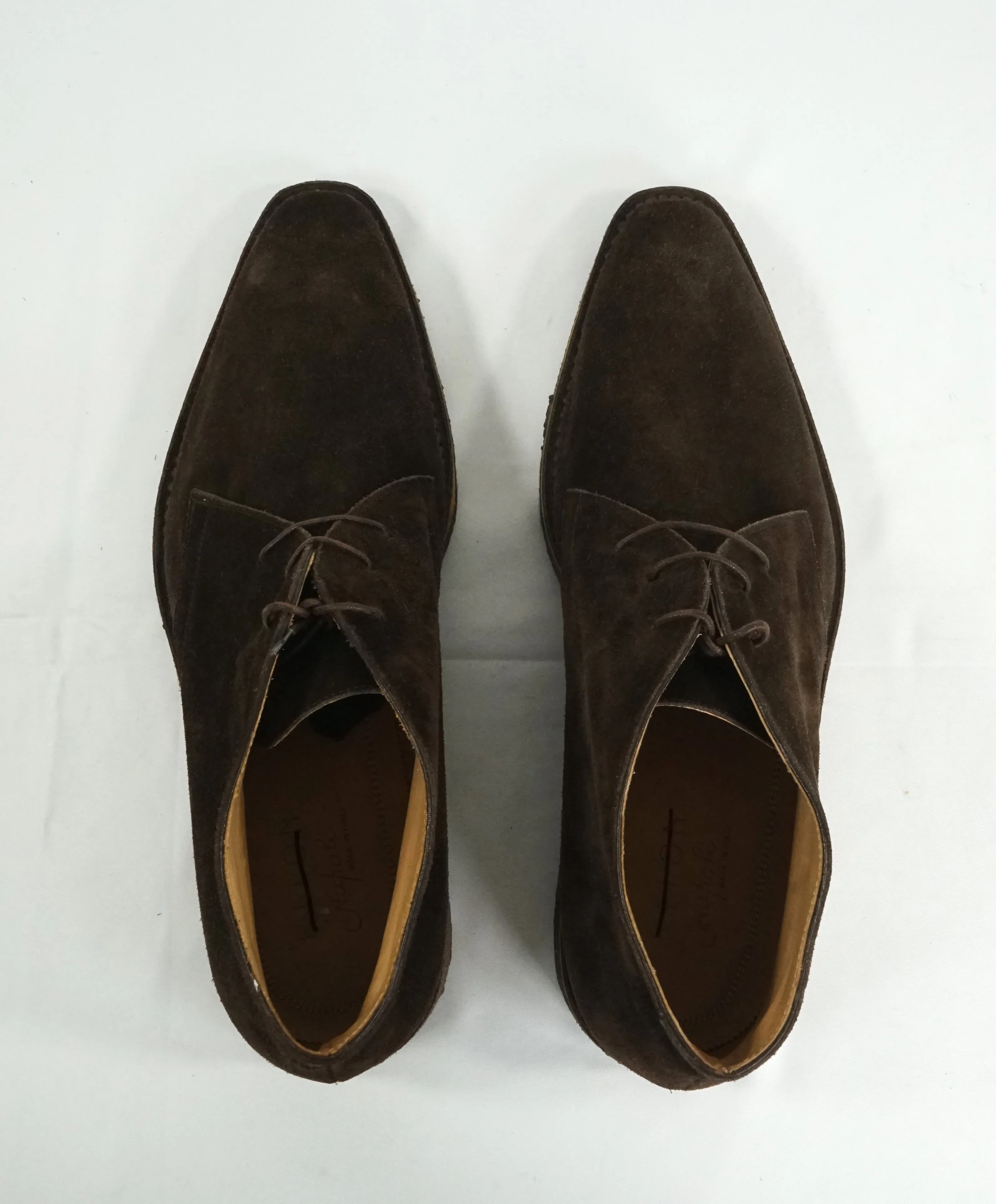 KITON - Brown Suede Slim Silhouette Ankle Boot Contrast Sole - 10