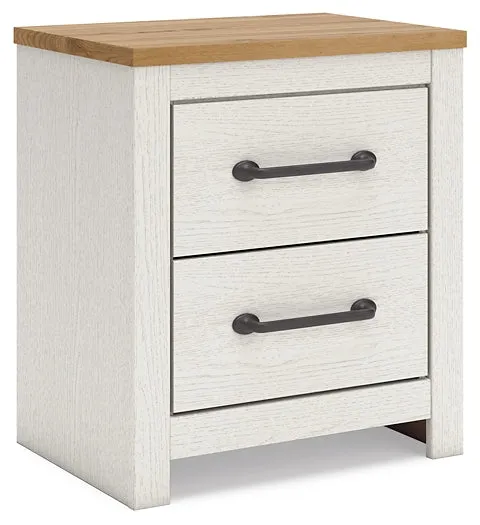 Linnocreek Twin Panel Bed with Mirrored Dresser, Chest and Nightstand