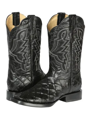 Men's Rodeo Cowboy Boots Imit. Monster Fish Engraved 'El General' 44663