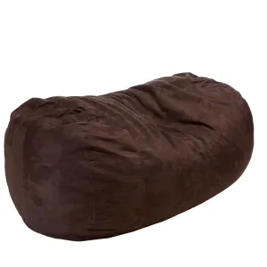 mfortable Cylindrical Suede Bean Bag with Microfiber Brown Modern