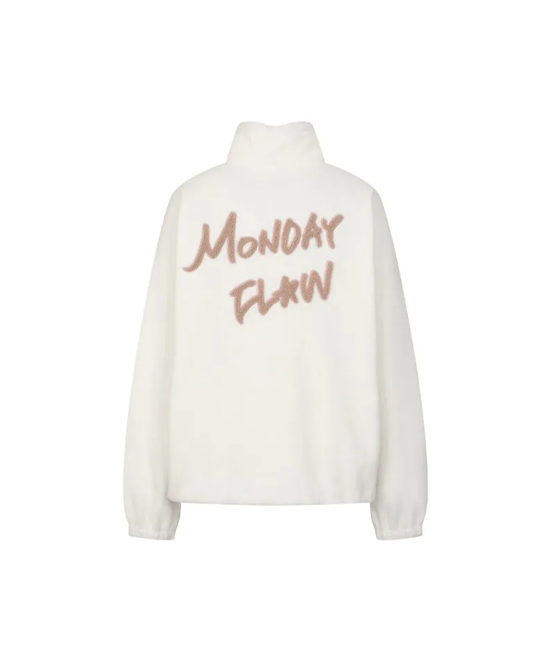 Monday Flow Half Zip-Up Warm Soft Fleece Top - Ivory