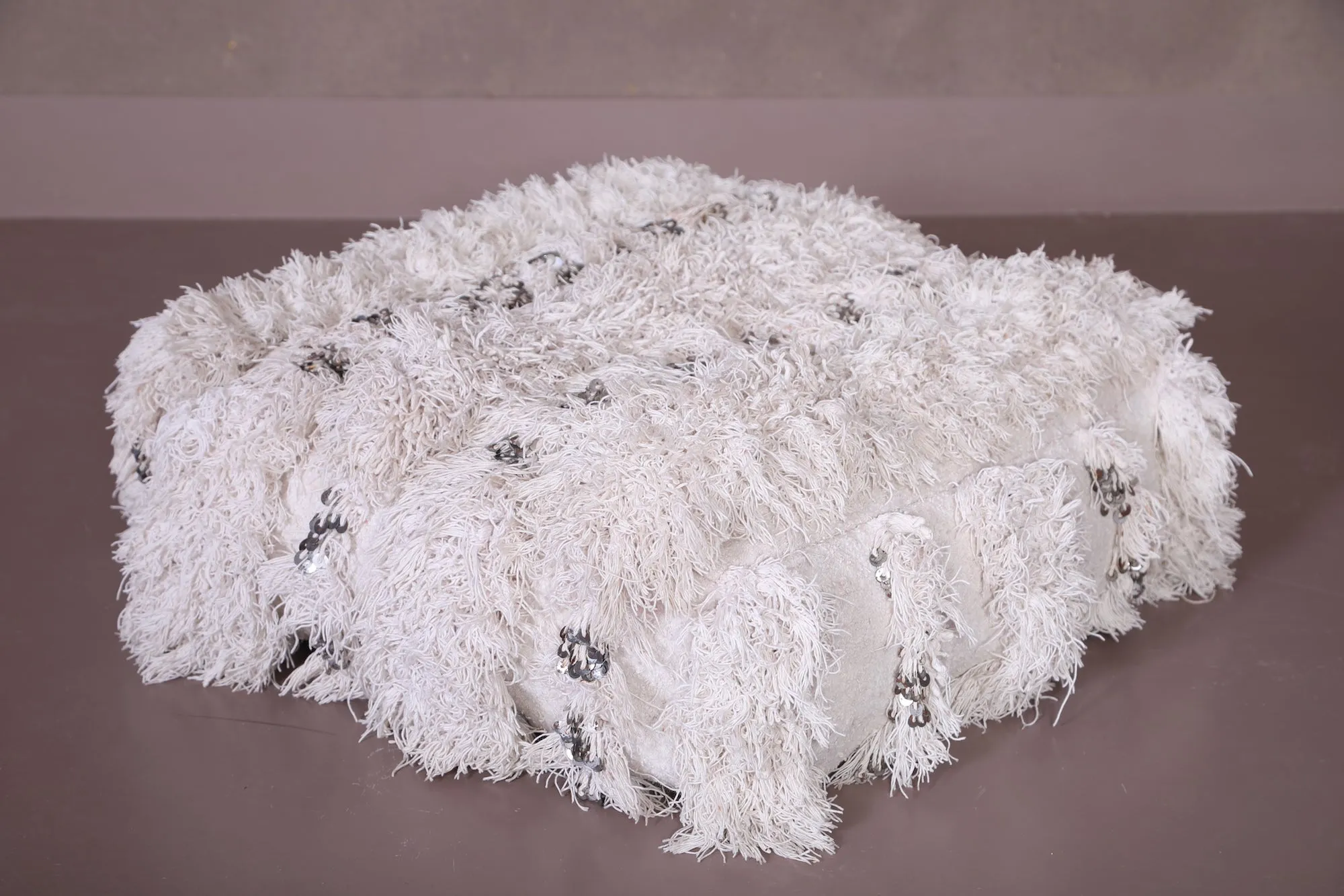 Moroccan woven handwoven berber kilim pouf