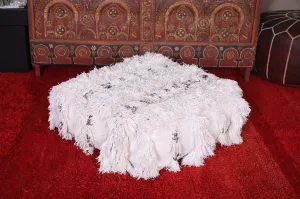 Moroccan woven handwoven berber kilim pouf