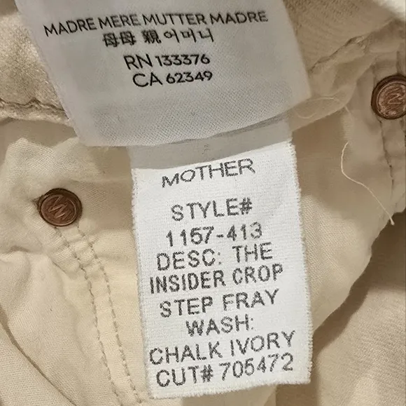 Mother The Insider Crop Step Fray In Chalk It Up