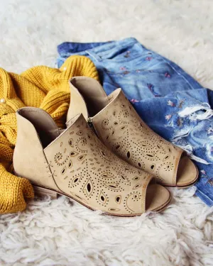 Nash Lace Booties in Camel