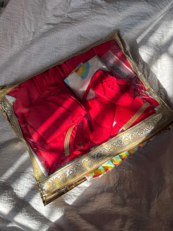 Newborn Jhabla Set - Red Set  (0-4 Months)