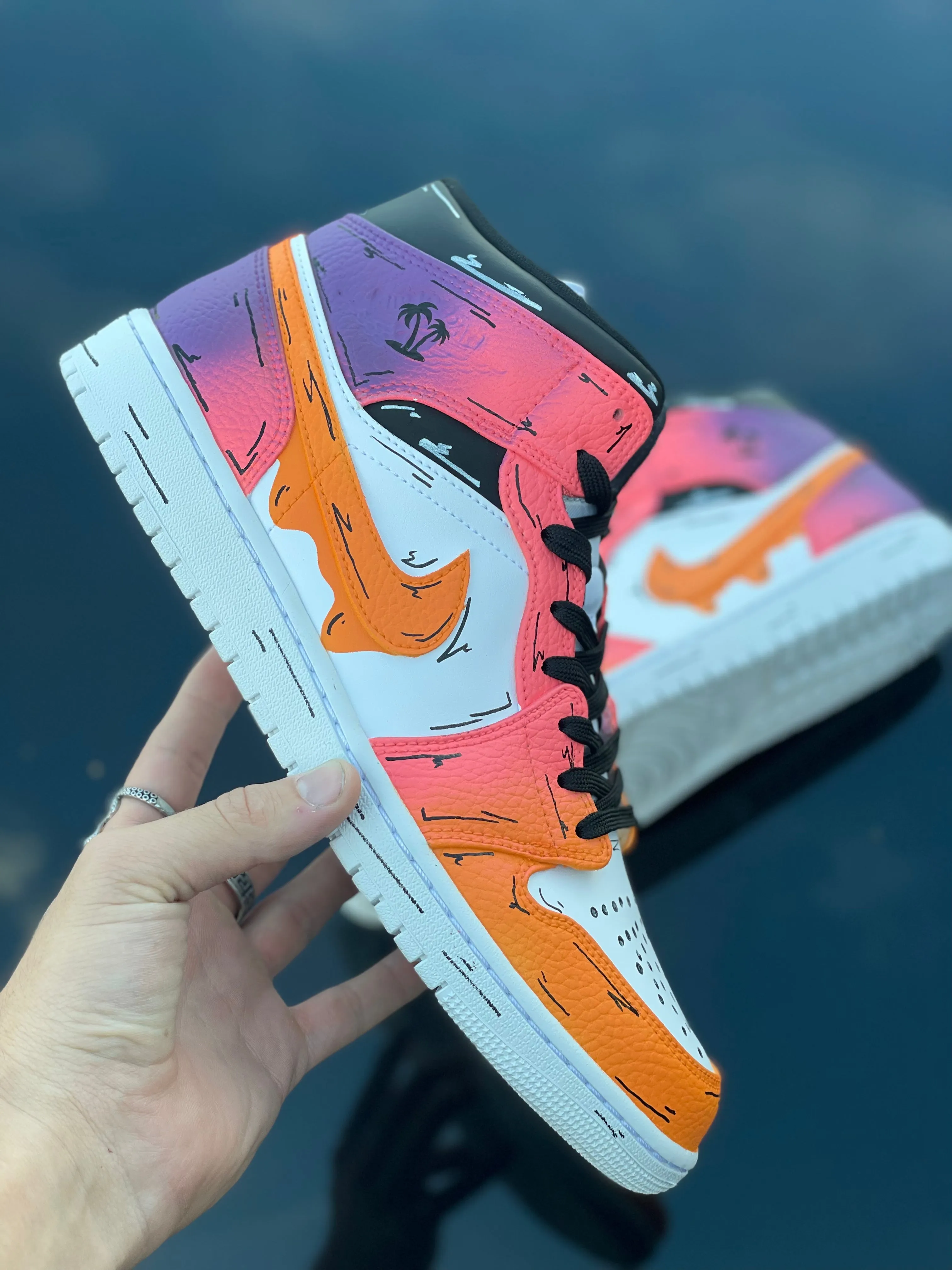 Night Lights Custom Drip Jordan 1 mids