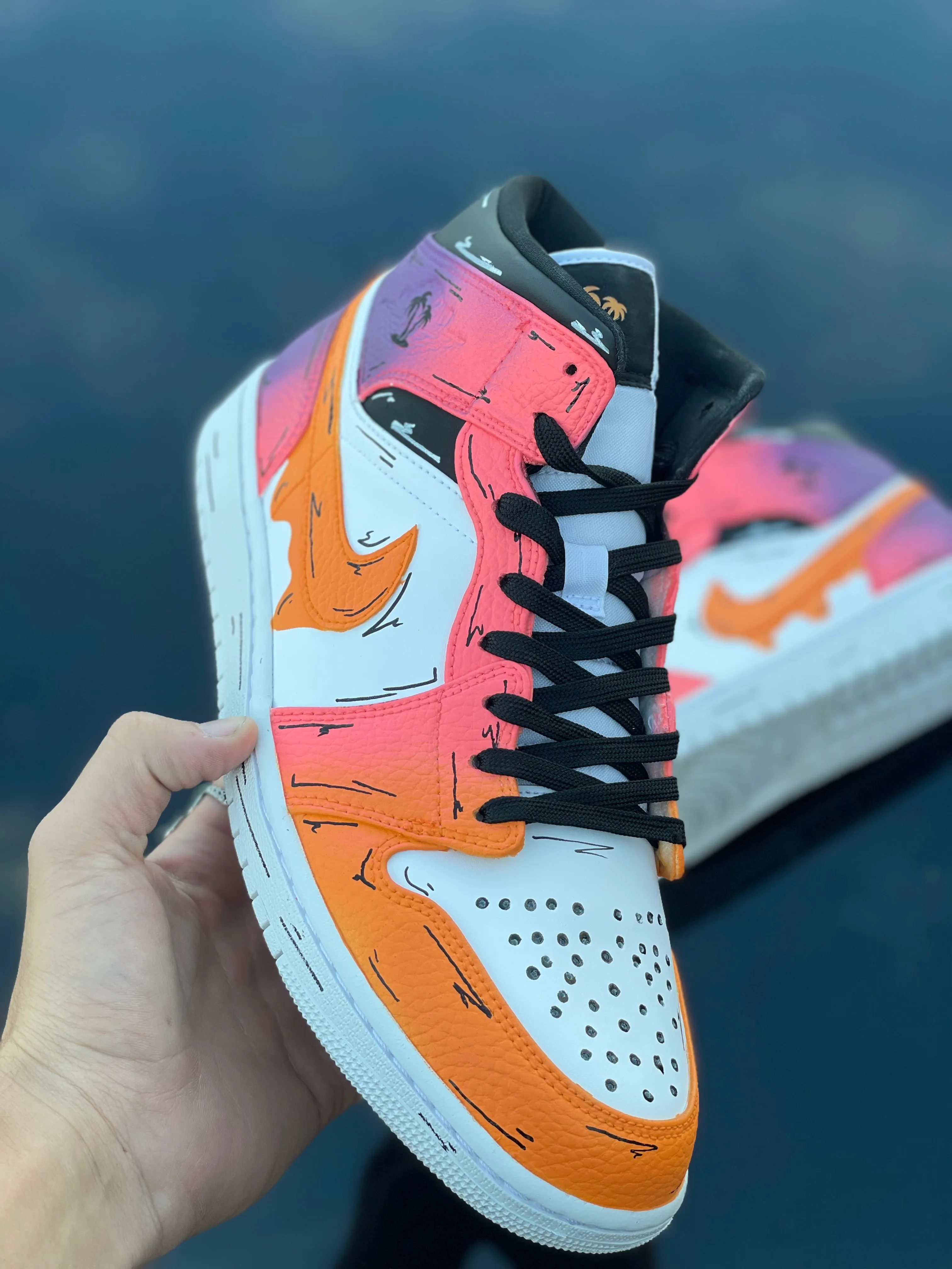 Night Lights Custom Drip Jordan 1 mids