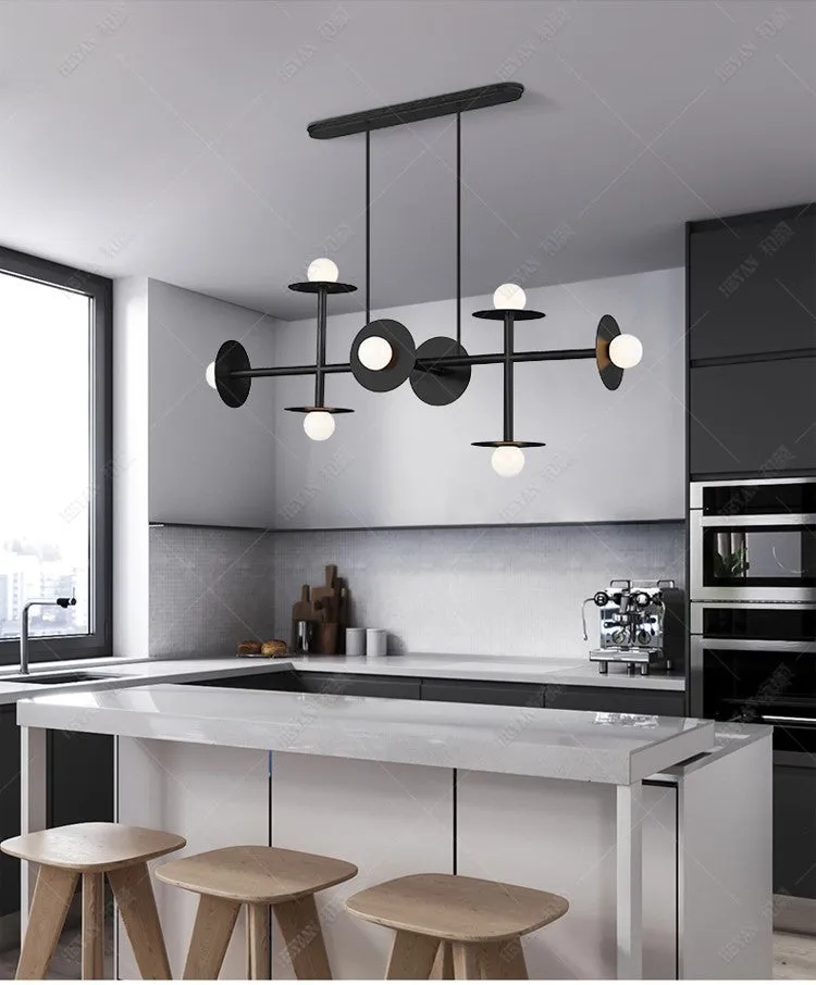 Nordic 8-Light Linear Chandelier Light
