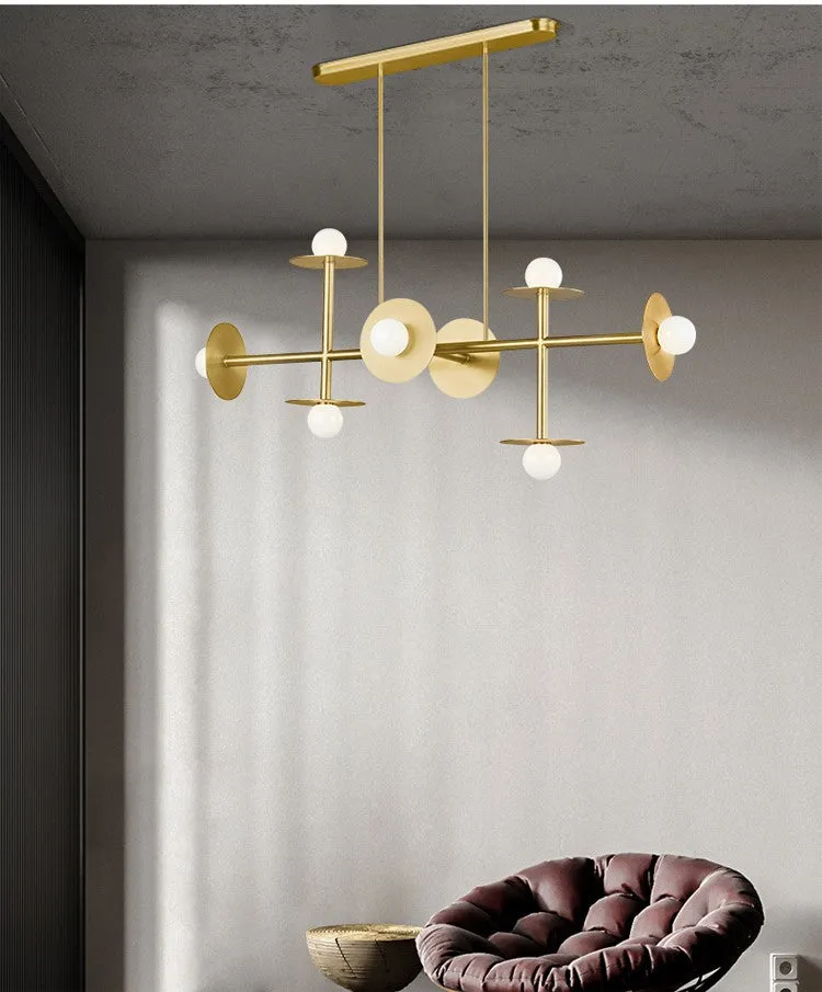 Nordic 8-Light Linear Chandelier Light