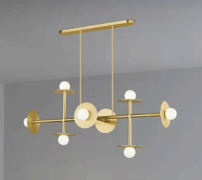 Nordic 8-Light Linear Chandelier Light