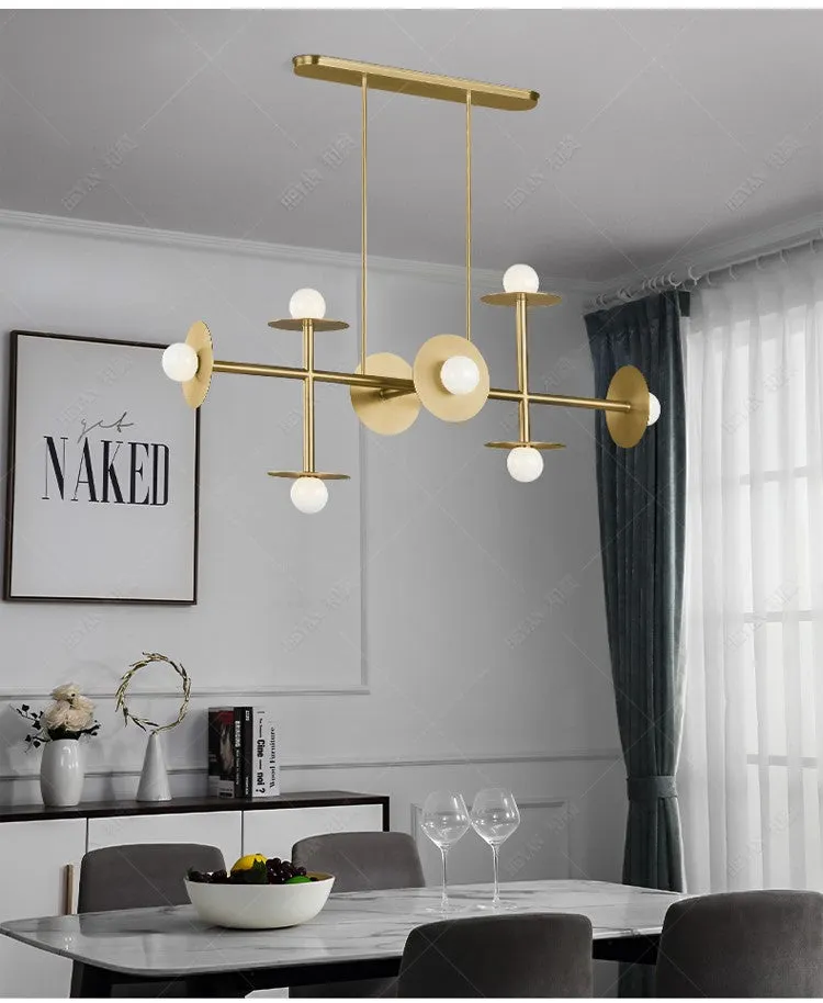 Nordic 8-Light Linear Chandelier Light