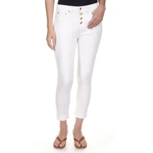 NWT Michael Kors Selma Skinny High Rise Cropped Stretch Jeans in White