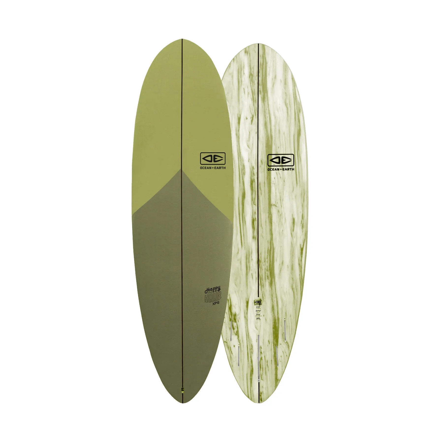 O&E HAPPY HOUR EPOXY SOFT TOP OLIVE - 6'6"