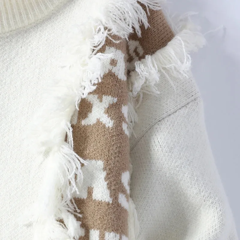 Obsidian Phoenix Luxury Hole Ripped Cashmere Sweater - Top-Quality Thick Warm Men’s Pullover in Casual Loose Fit