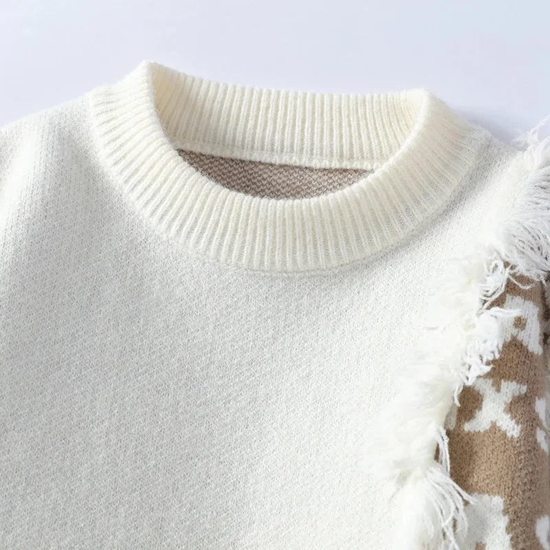 Obsidian Phoenix Luxury Hole Ripped Cashmere Sweater - Top-Quality Thick Warm Men’s Pullover in Casual Loose Fit