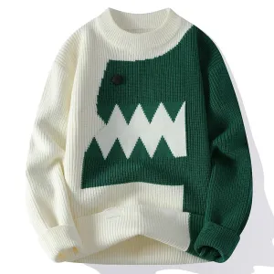 Obsidian Phoenix Luxury Knitted Sweater - High-Quality Thick Warm Men’s Fashion Style Pullover in Korean Harajuku Design