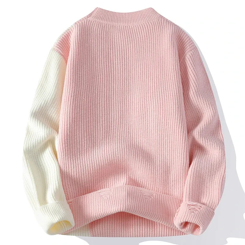 Obsidian Phoenix Luxury Knitted Sweater - High-Quality Thick Warm Men’s Fashion Style Pullover in Korean Harajuku Design