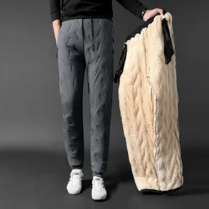 Obsidian Phoenix Winter Sweatwear - Plush Thick Fleece Sweatpants with Lambswool for Men