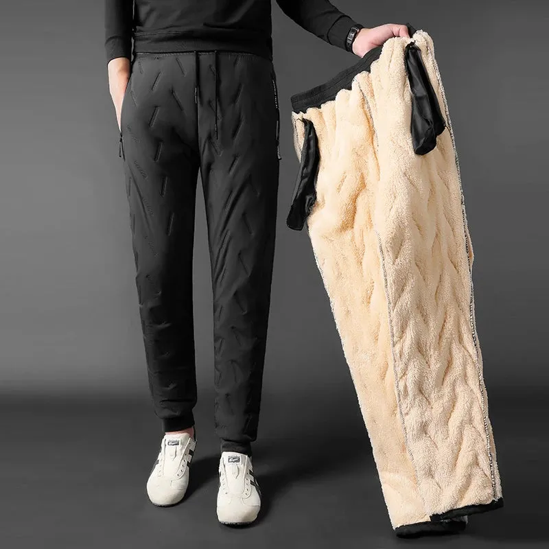 Obsidian Phoenix Winter Sweatwear - Plush Thick Fleece Sweatpants with Lambswool for Men