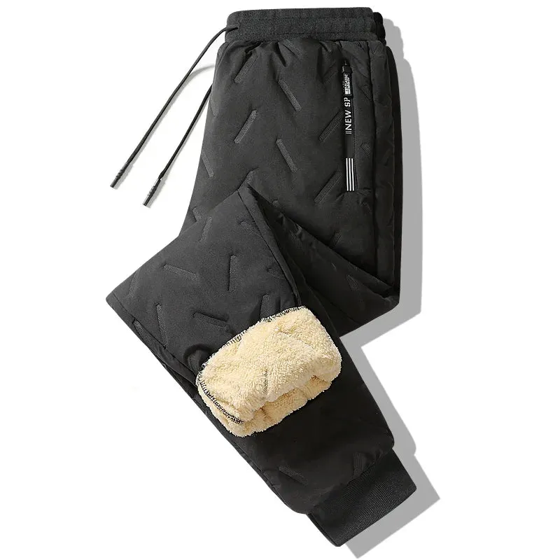 Obsidian Phoenix Winter Sweatwear - Plush Thick Fleece Sweatpants with Lambswool for Men